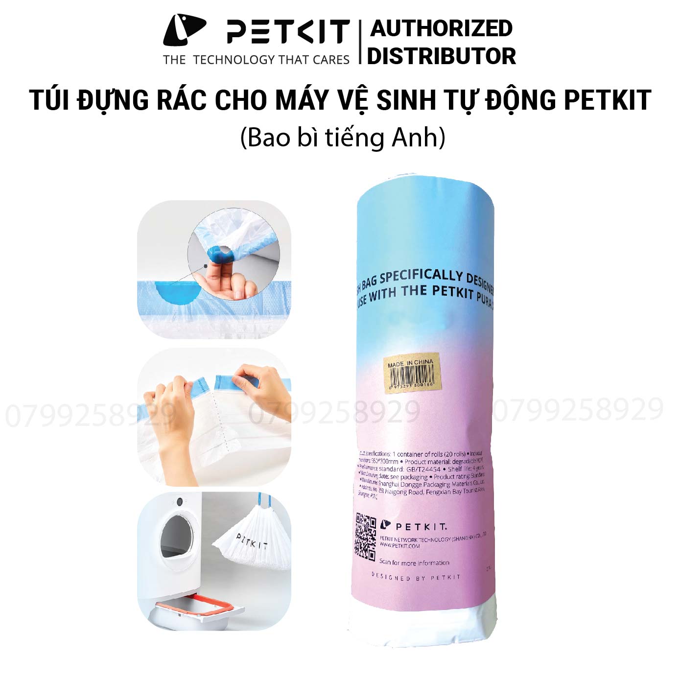 Túi Đựng Rác Petkit Dùng Cho Máy Vệ Sinh Tự Động Cho Mèo Pura X và Pura Max Petkit