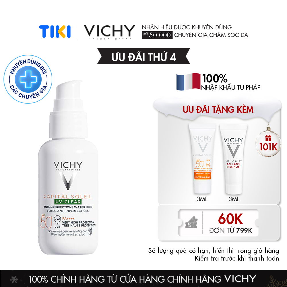 Kem chống nắng dành cho da dầu mụn Vichy UV-Clear Anti-Imperfections 40ml