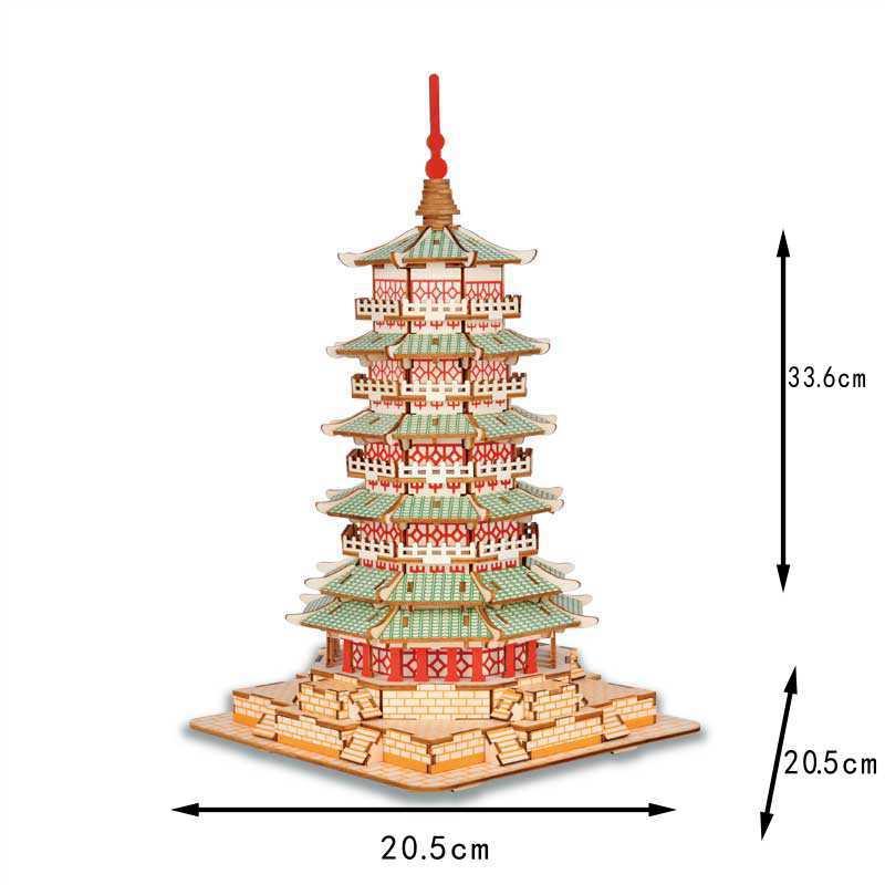 Mô hình lắp ghép 3D gỗ- lôi phong tháp- cắt lazer