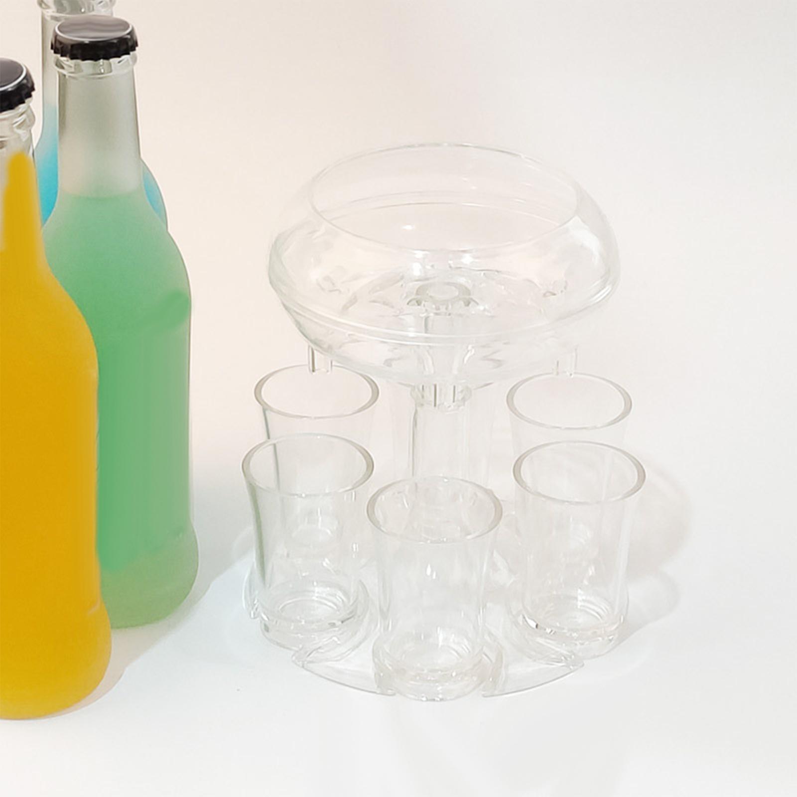 6 Shot Glass Dispenser and Holder for Beverage, Cocktail, Wine and Juice,