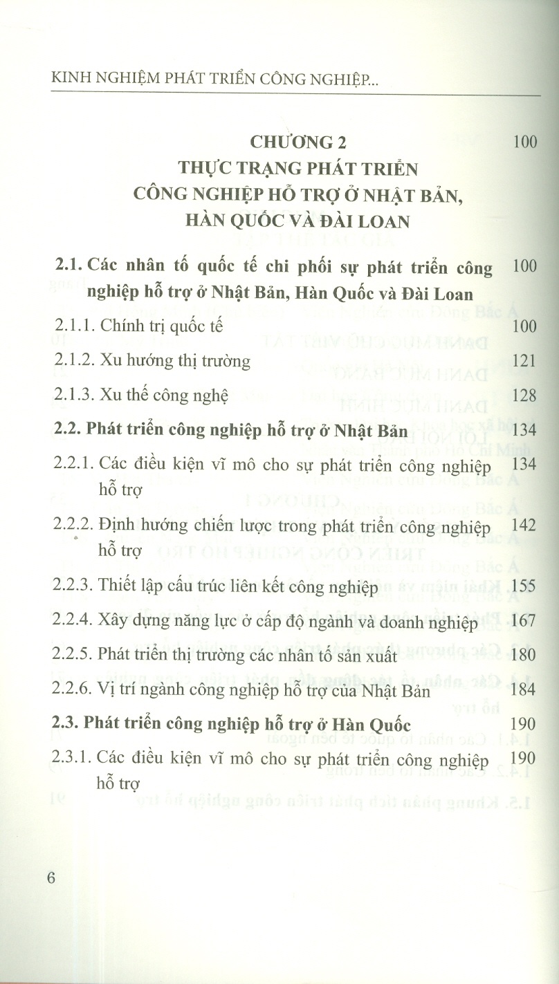Kinh Nghiệm Phát Triển Công Nghiệp Hỗ Trợ Ở Nhật Bản, Hàn Quốc, Đài Loan Và Hàm Ý Chính Sách Cho Việt Nam (Sách Chuyên Khảo)