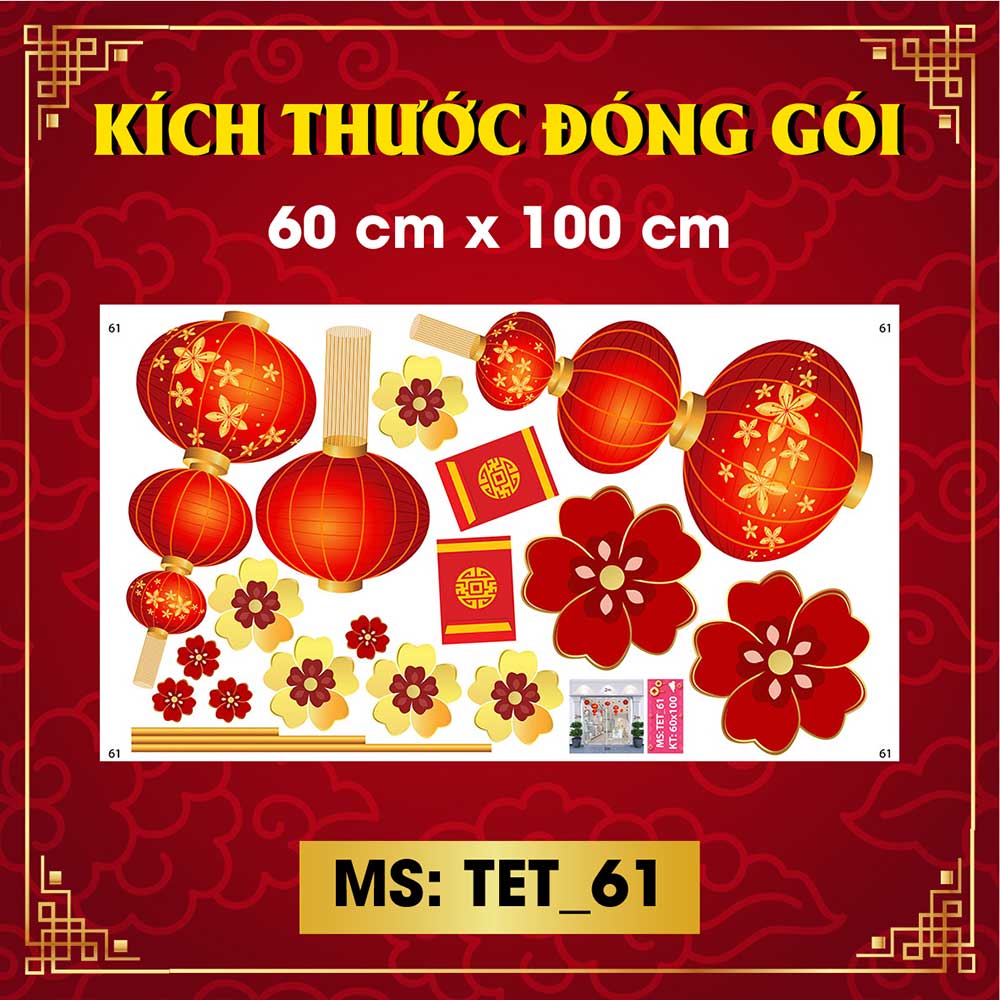 Decal trang trí tết combo số 15