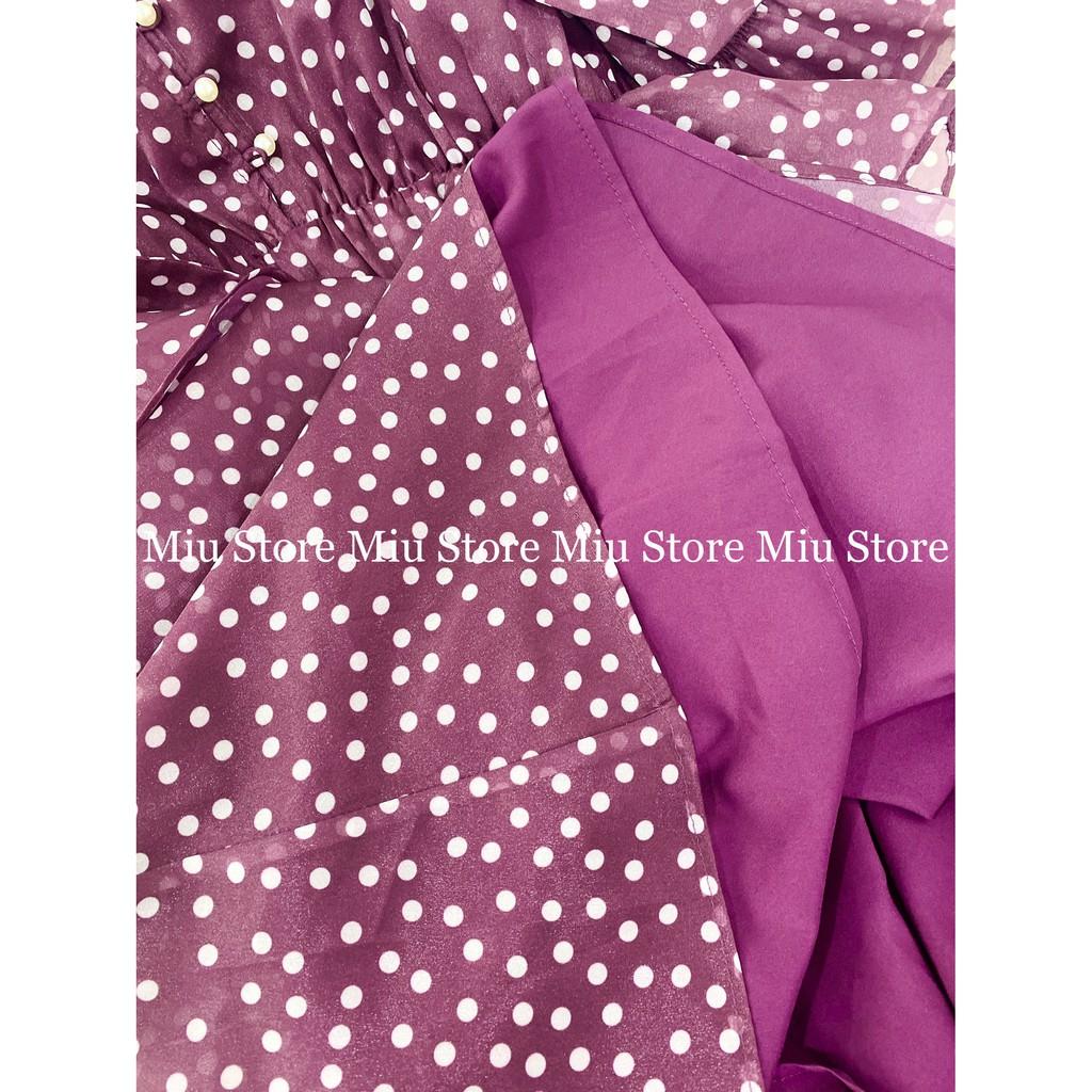 Đầm tay lỡ chấm bi dáng A xòe Miu Store D00131