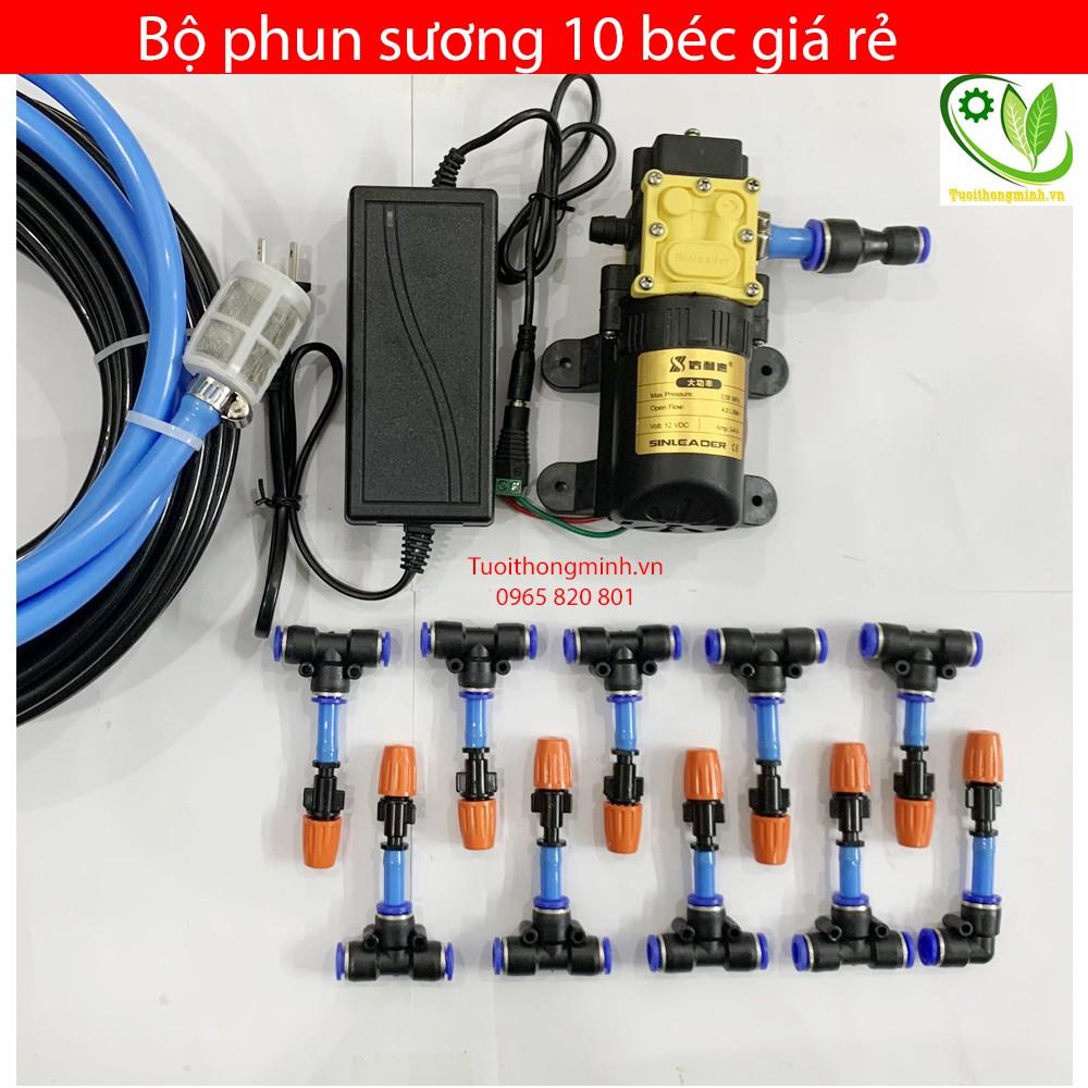 Bộ phun sương 10 béc CAM đơn tưới lan, làm mát tự động