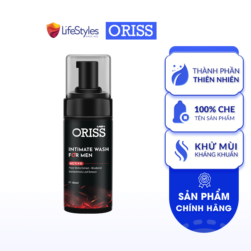 Dung Dịch Vệ Sinh Chuyên Biệt Cho Nam Dạng Bọt Oriss Men Active - 120ml/chai