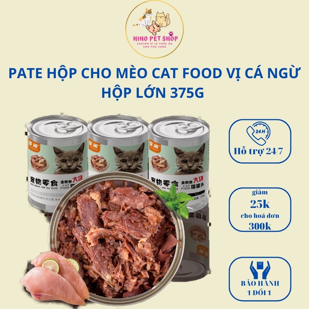 PATE hộp cho mèo CAT FOOD vị cá ngừ, hộp lớn 375g