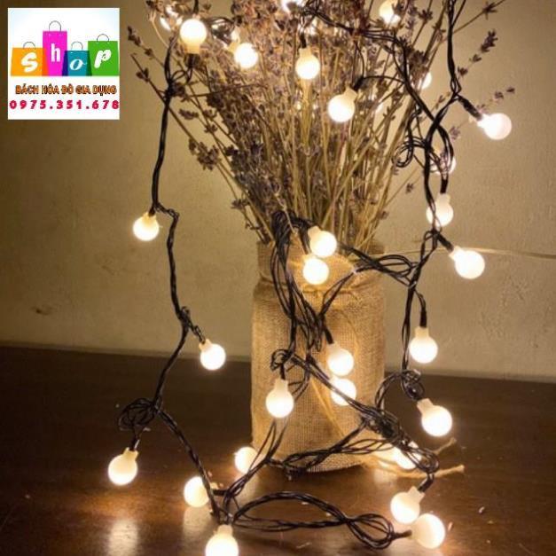 Đèn Trang Trí Cherry Ball Treo Ngoài Trời Dây Đen sáng nhiều màu