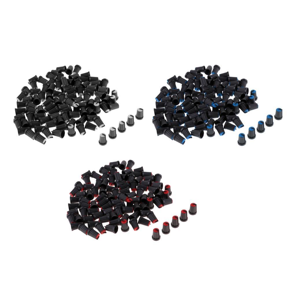 100pcs 6mm Potentiometer Shaft Control Rotary Knob Cap Buttom
