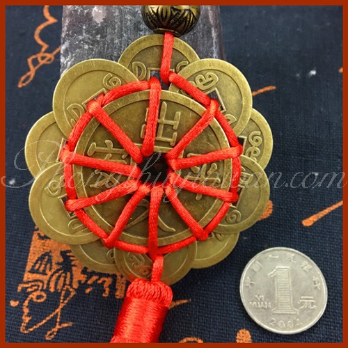Dây xu HOA MAI THẬP TOÀN 30cm - dây treo ô tô, cửa nhà, mix linh vật, ....