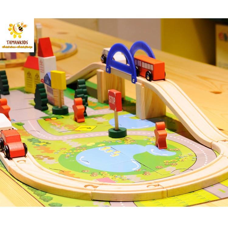 Combo Bộ 2 Mô Hình Giao Thông Thành Phố Bằng Gỗ Cho Bé