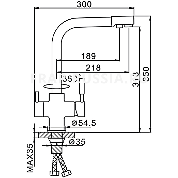 VÒI BẾP 3 ĐƯỜNG NƯỚC NHẬP KHẨU NGA FRAP F4252-20