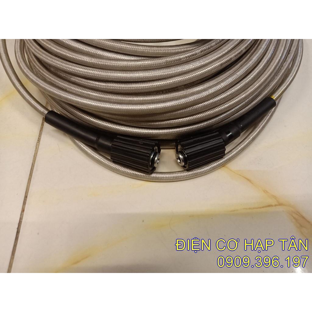 Dây xịt rửa xe cao áp trắng 8m – 10m- 15m – 20m – 30m - 50m hai đầu răng 22mm