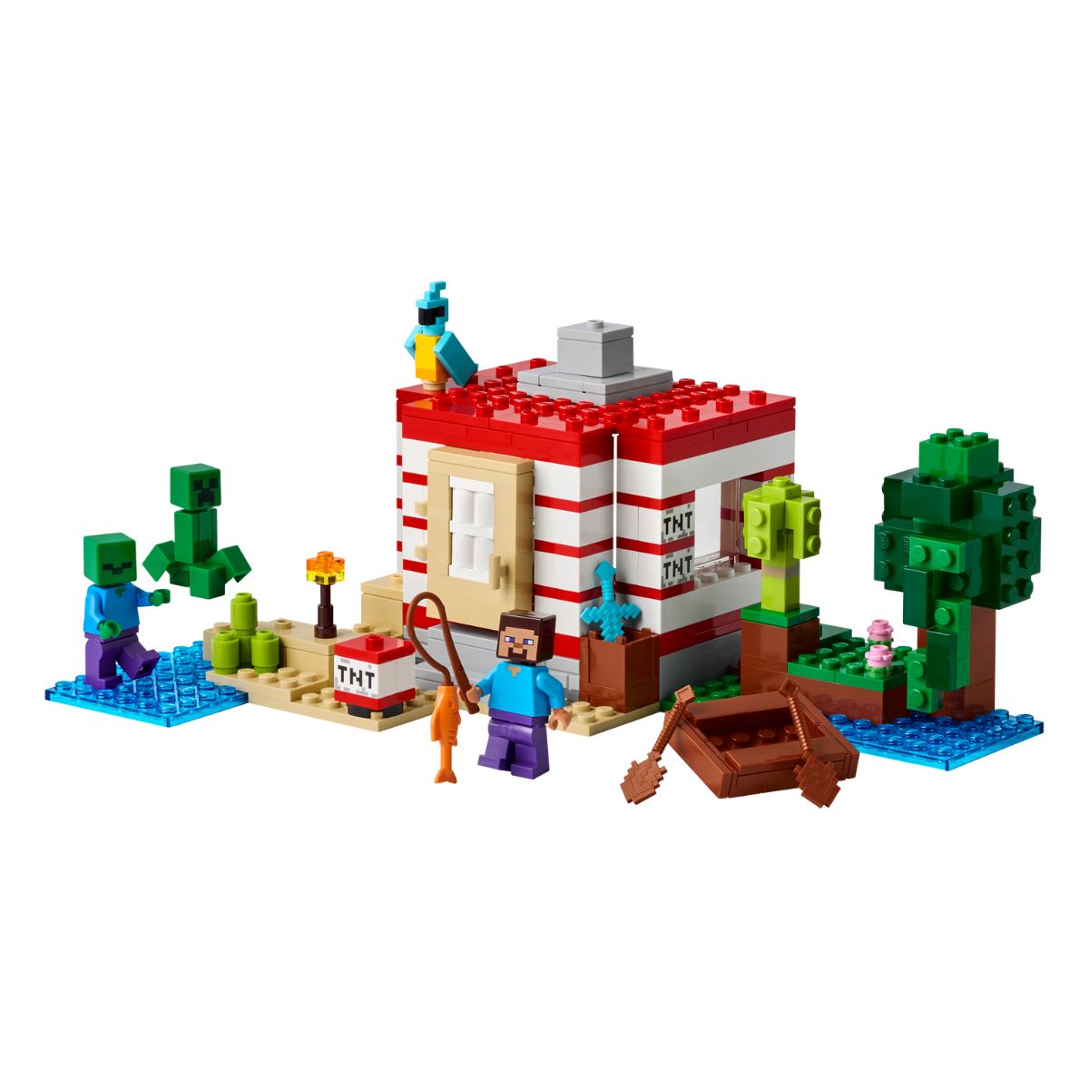 LEGO MINECRAFT 21275 Đồ Chơi Lắp Ráp Đài TNT Trong Rừng (287 chi tiết)