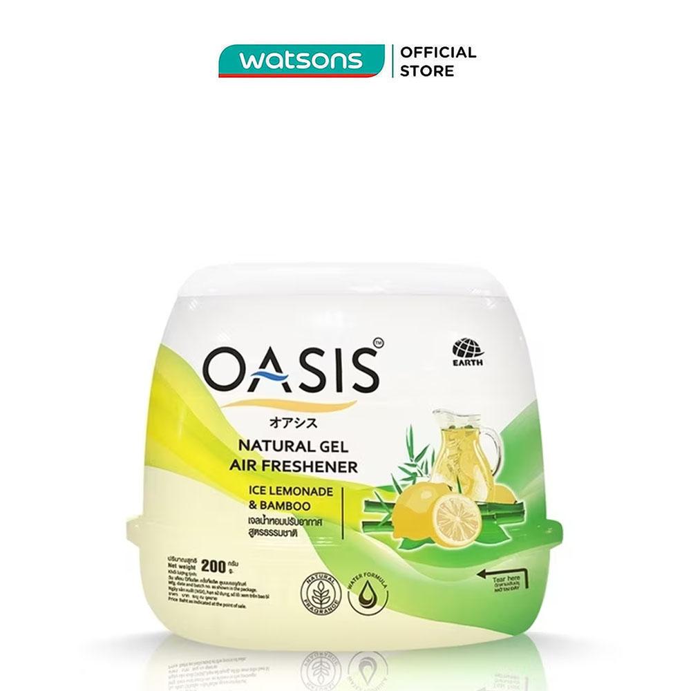 Sáp Thơm Oasis Hương Đá Chanh &amp; Tre Natural Gel Air Freshener Ice Lemonade &amp; Bamboo 200g