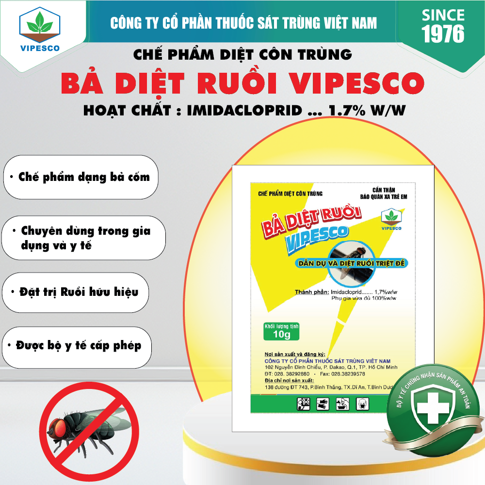 CHẾ PHẨM DIỆT CÔN TRÙNG - BẢ DIỆT RUỒI VIPESCO