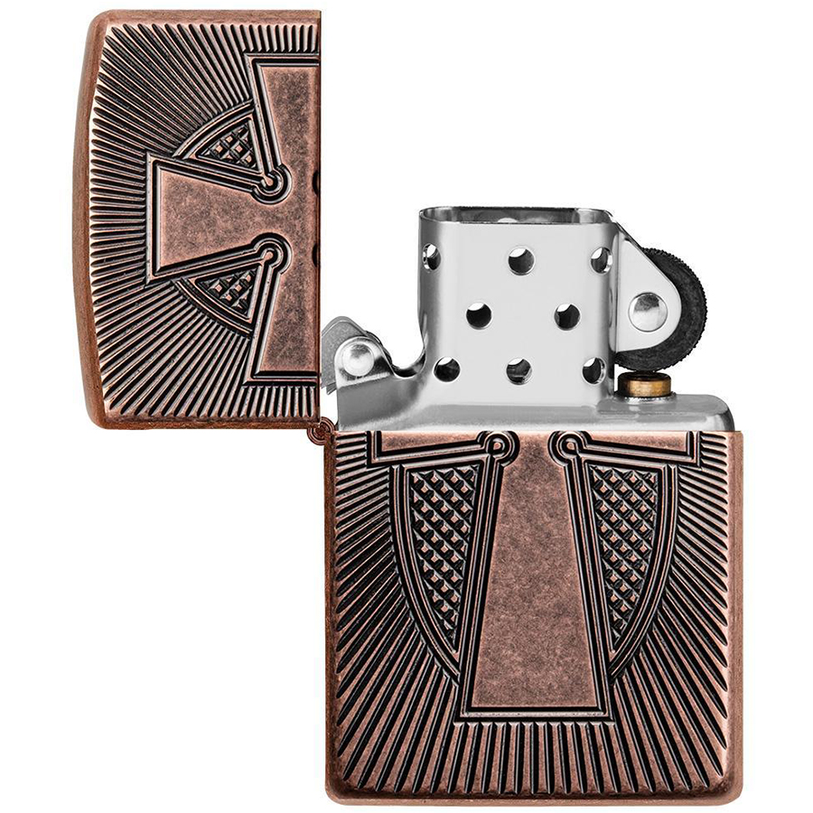 Bật Lửa Zippo 49158 – Zippo Armor Deep Carve Cross Design Antique Copper