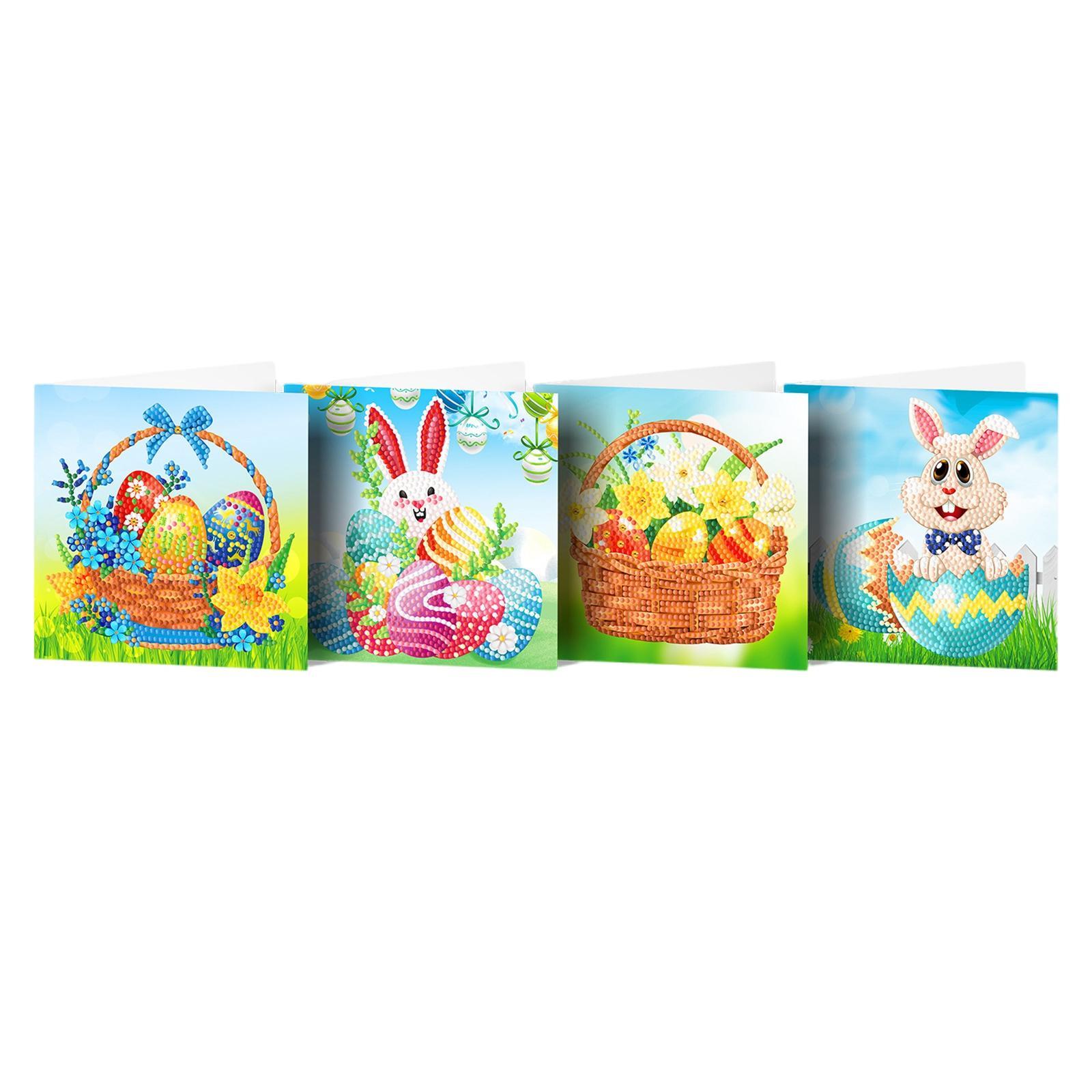 8x 5D DIY Greeting Cards Easter Bunny