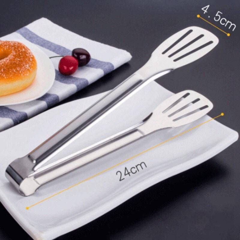 Kẹp gắp thức ăn chịu nhiệt bằng inox chống gỉ cao cấp - Dụng cụ gắp thịt nướng BBQ, gắp bánh, gắp đá, rau trộn LOẠI 24CM