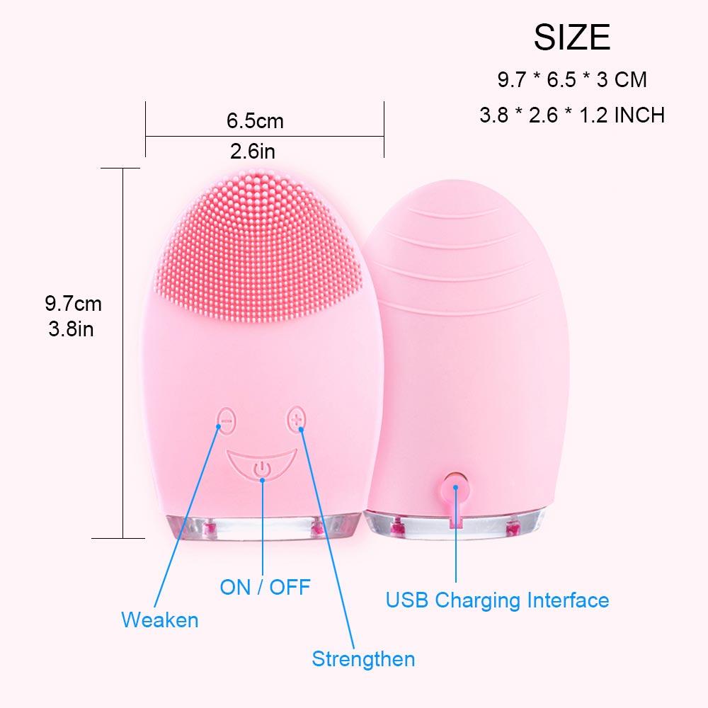 Điện Mặt Bụi Mini Silicone Vệ Sinh Thiết Bị Da Giặt Mụn Đầu Đen Lỗ Chân Lông Bàn Chải Máy Mát Xa Mặt Rung Siêu Âm Dụng Cụ