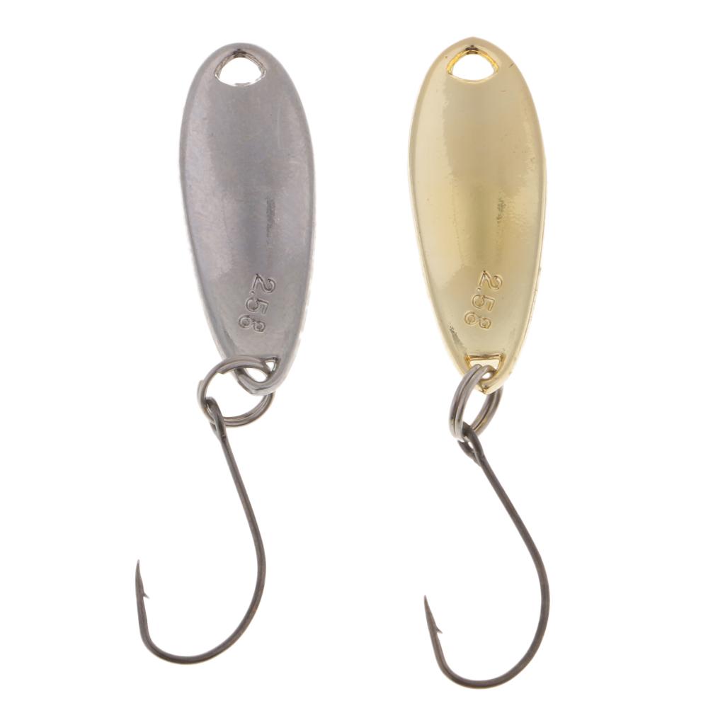 2Pcs Metal Spoons Fishing Lures Hard Sequins Baits with Single Hook