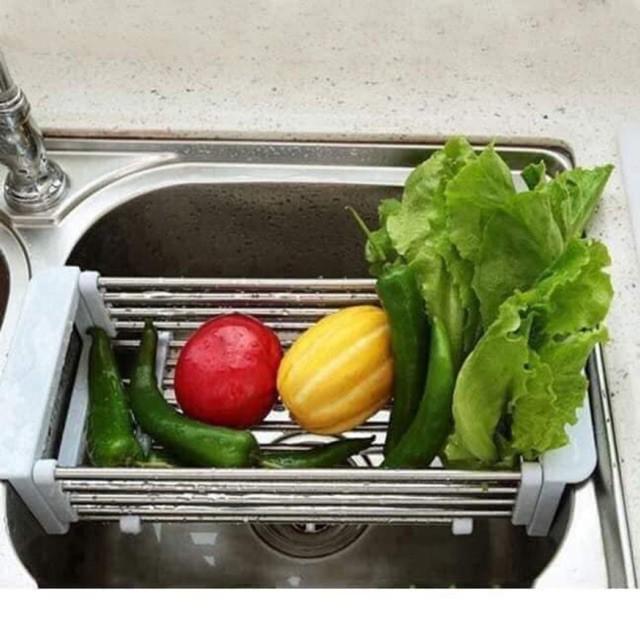 Khay Inox Gấp Gọn Bồn Rửa Bát Tiện Lợi