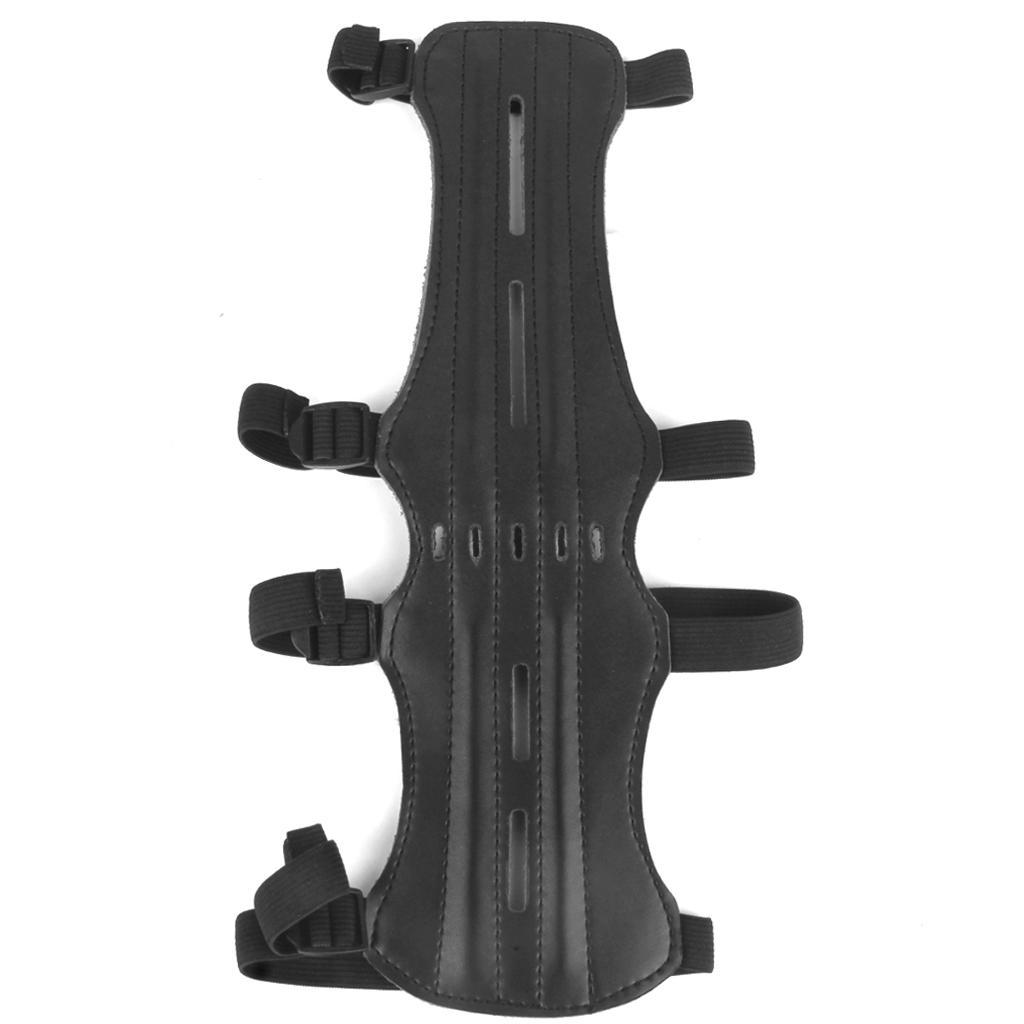 Archery Arm Guard Leather 4 Adjustable Straps Archer Protector Protection Protective Gear