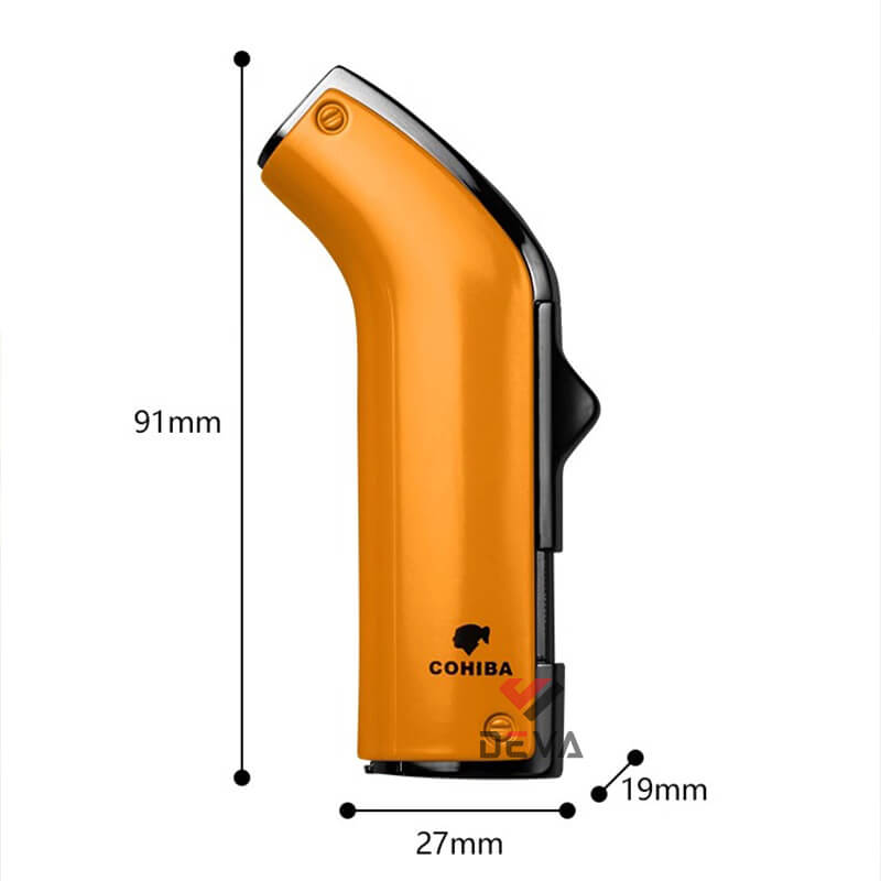 Bật Lửa Khò Mỏ Vịt 2 Tia COB-76 Có Ô Quan Sát Dung Lượng Ga, Đục Lỗ