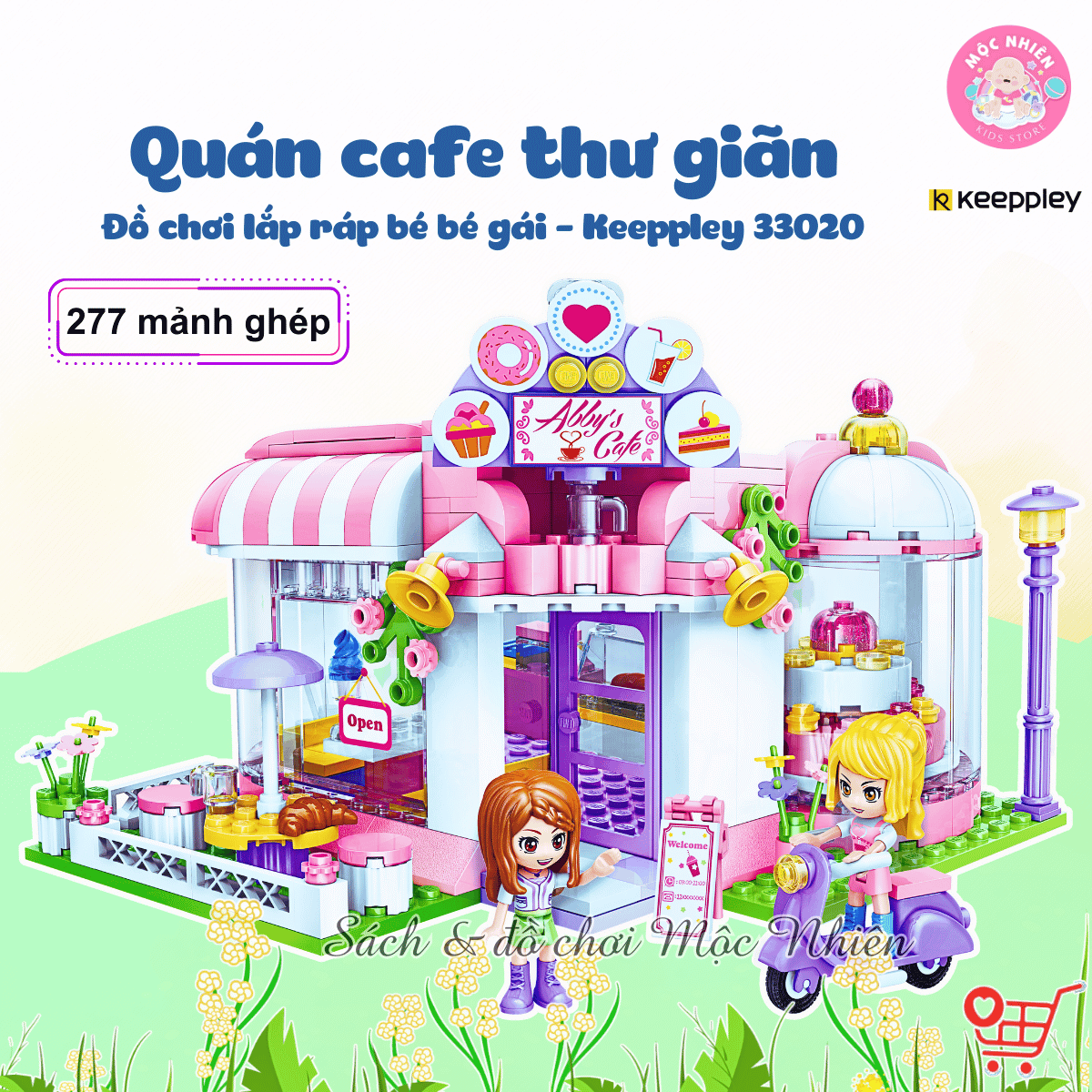Đồ chơi lắp ráp, xếp hình Keeppley 33020 - Quán cafe thư giãn (277 mảnh ghép) - Dành cho bé gái từ 6 tuổi