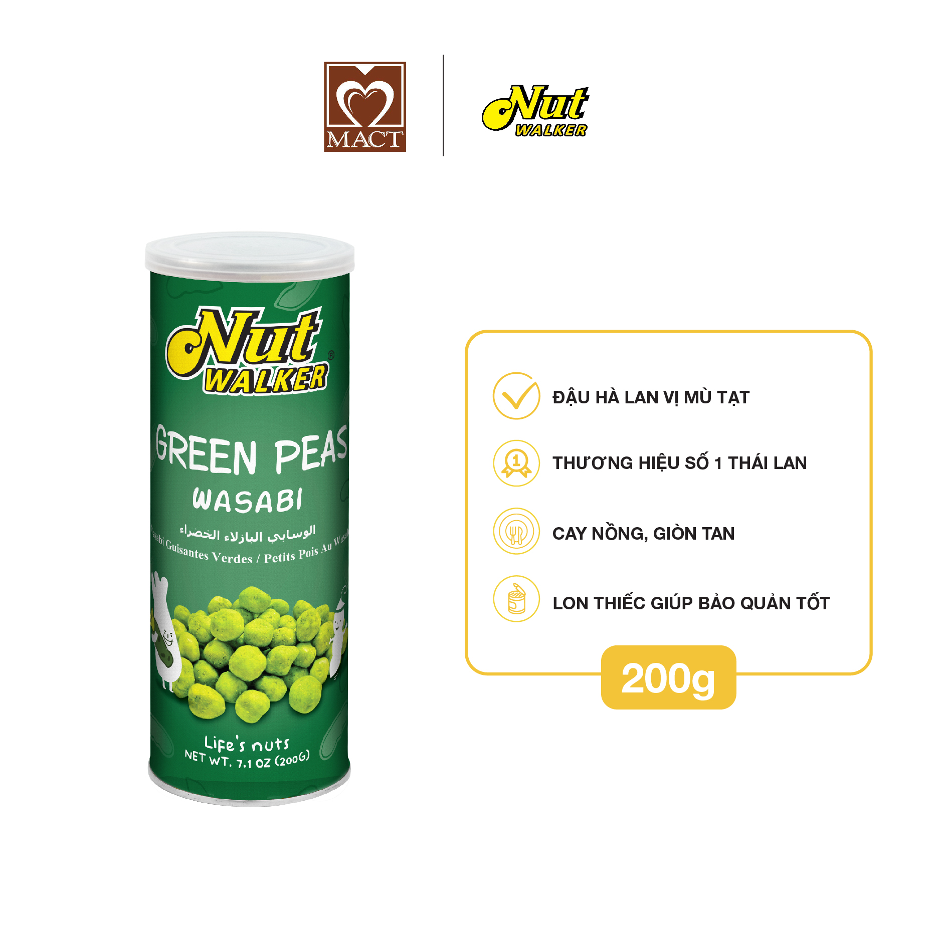 Đậu Hà Lan Mù Tạc Nut Walker N200DHLMT (200g)