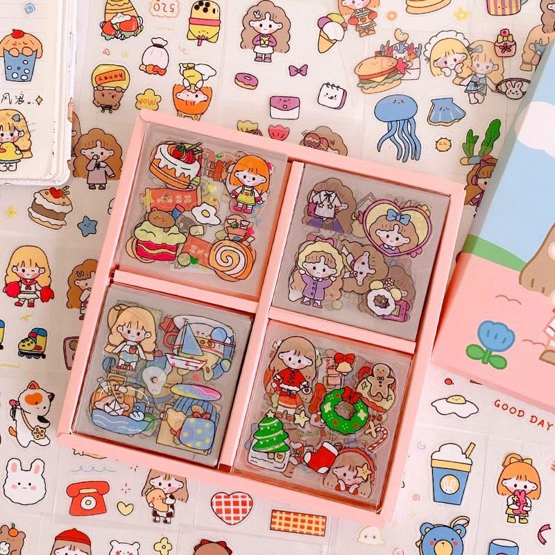 Sticker cute trang trí dán tai nghe, tập vở, bình nước, bút nước Topstore