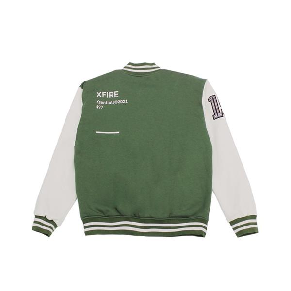 Áo Khoác Olive/Cream Chất Nỉ Varsity by Xfire