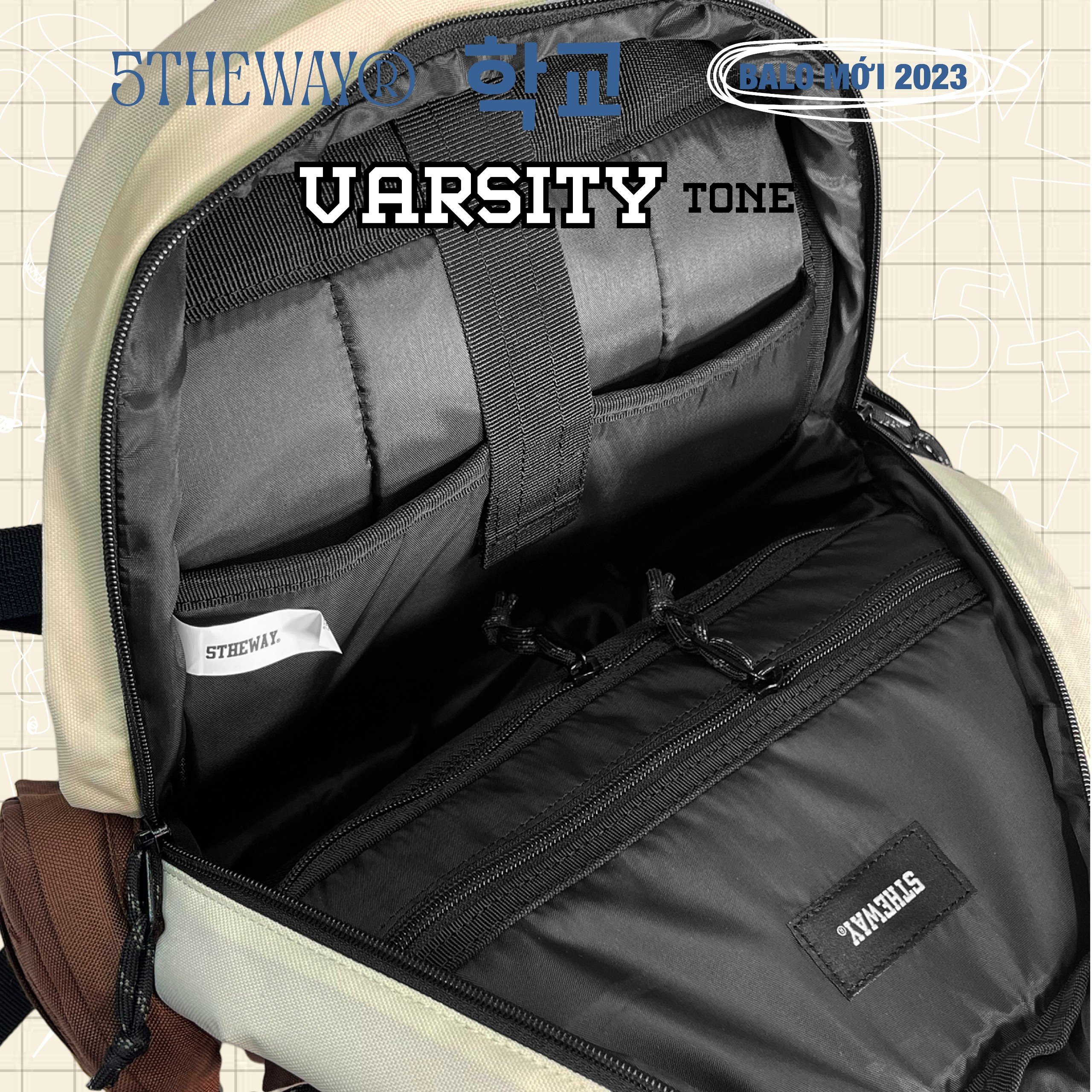 Balo 5THEWAY 학교 VARSITY TONE ROCKET BACKPACK