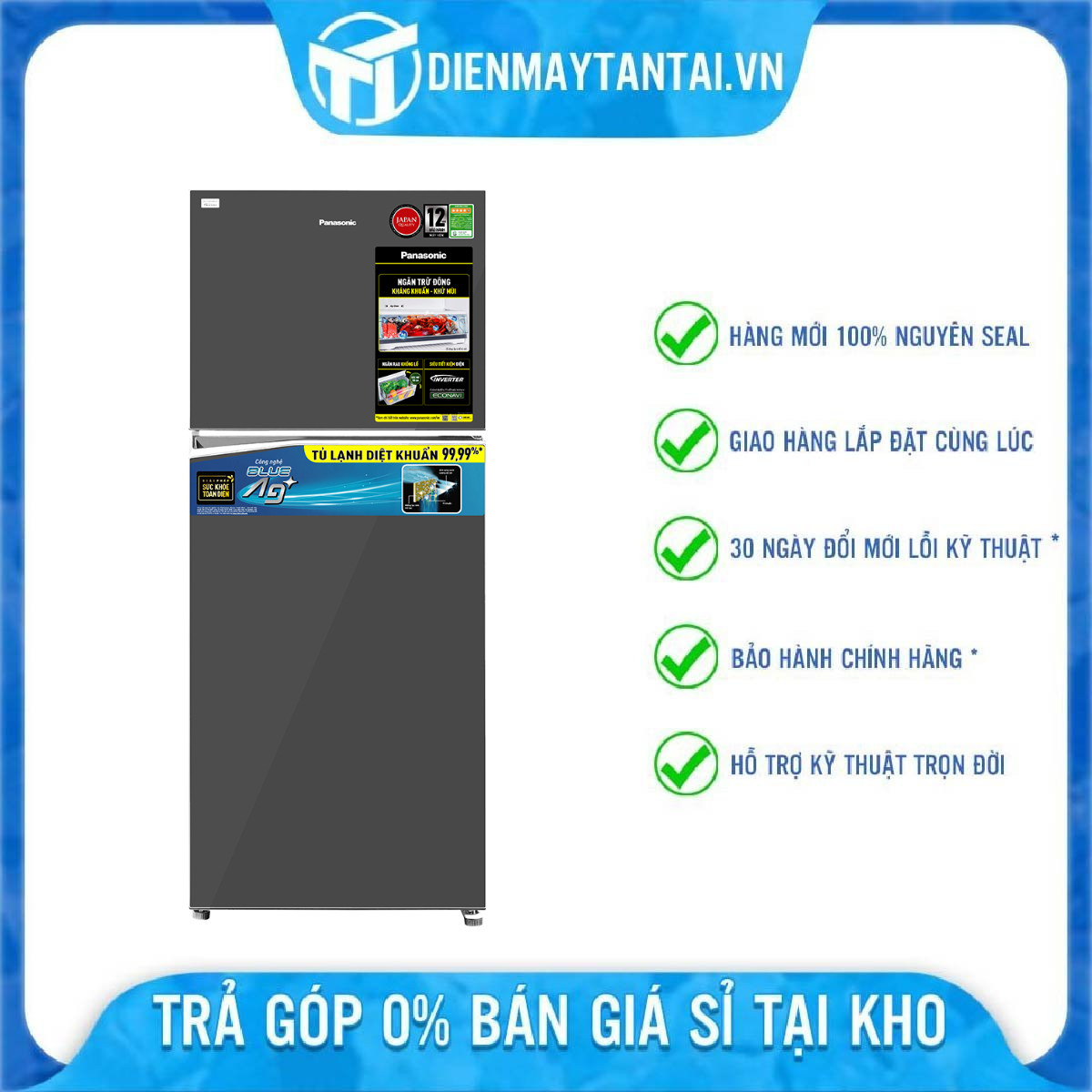 Tủ lạnh Panasonic Inverter 268 lít NR-TV301VGMV - Hàng chính hãng [Giao hàng toàn quốc]