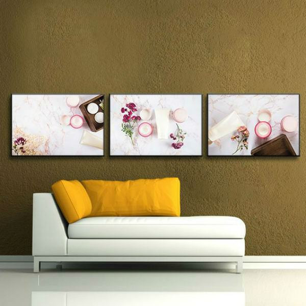 Bộ 3 Tranh Canvas Không Viền Trang Trí Spa Về Mỹ Phẩm W496