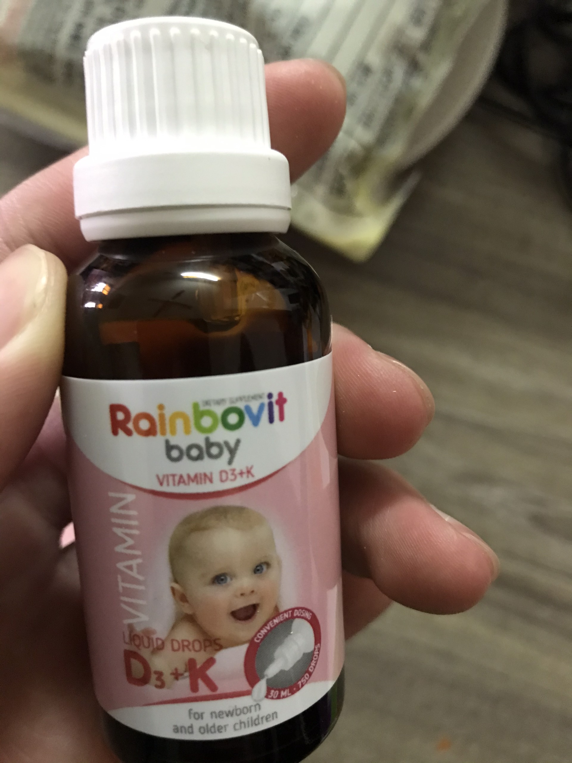 VITAMIN D3 + K RAINBOVIT BABY 30ML - NHẬP KHẨU BA LAN