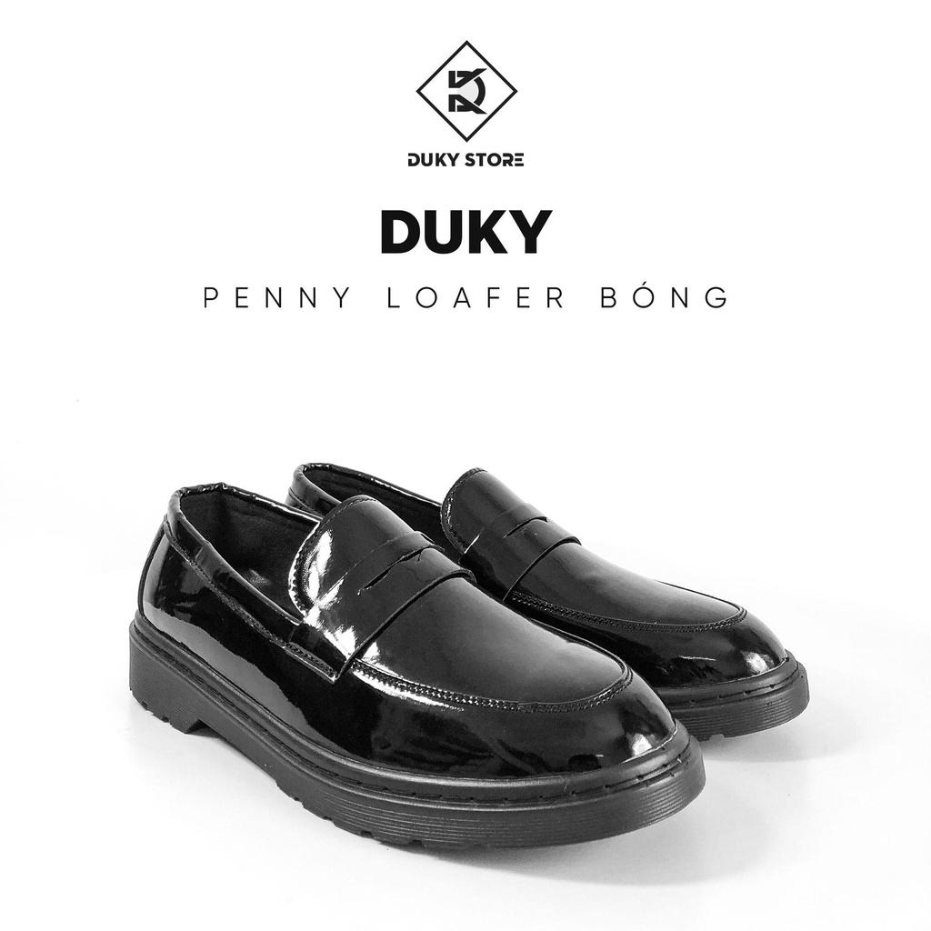 (Hàng có sẵn) Penny Loafer màu đen chất da dày dặn phong cách - Duky Store