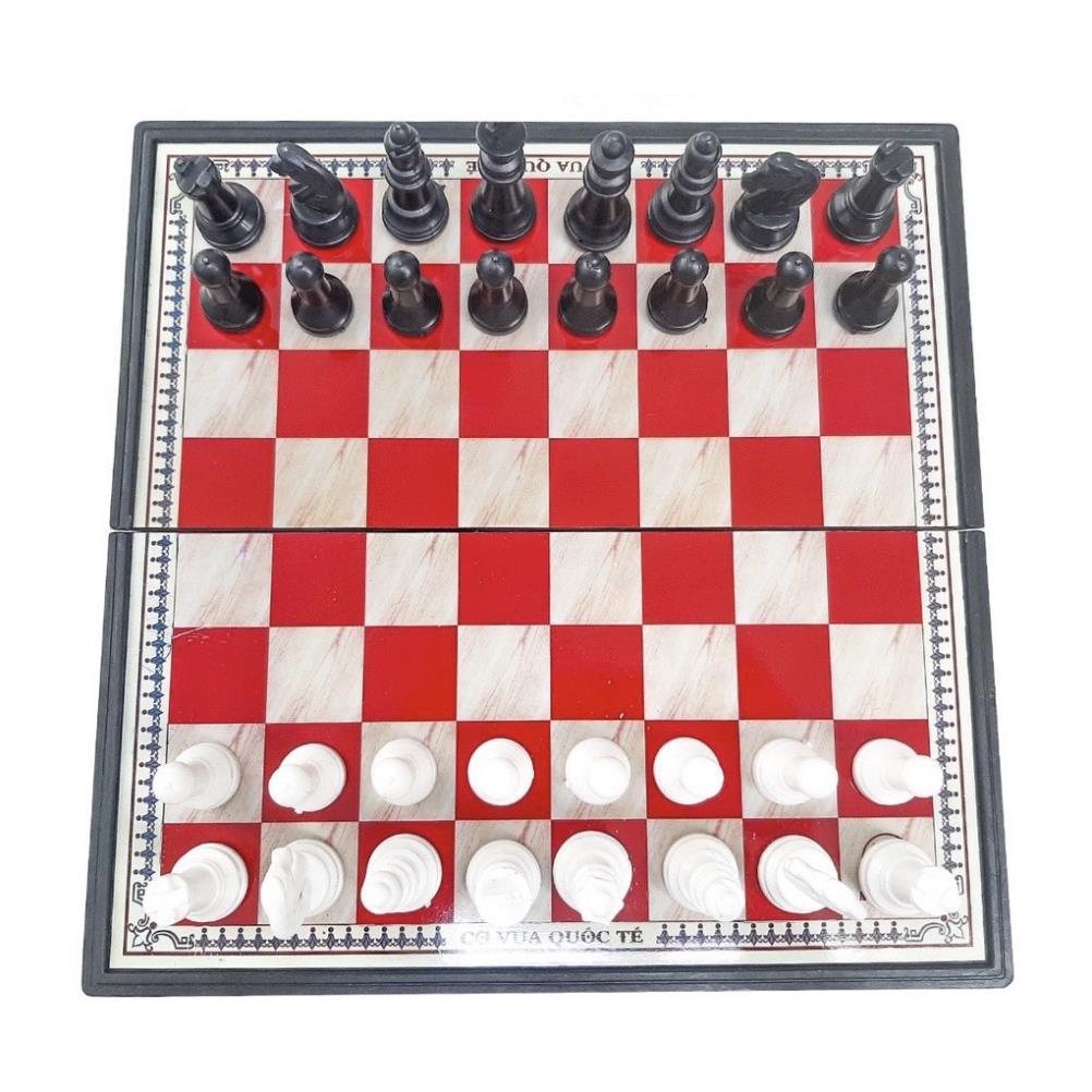 Bộ cờ vua có nam châm dính quân cờ, bàn nhựa cứng cáp có thể gấp gọn gàng