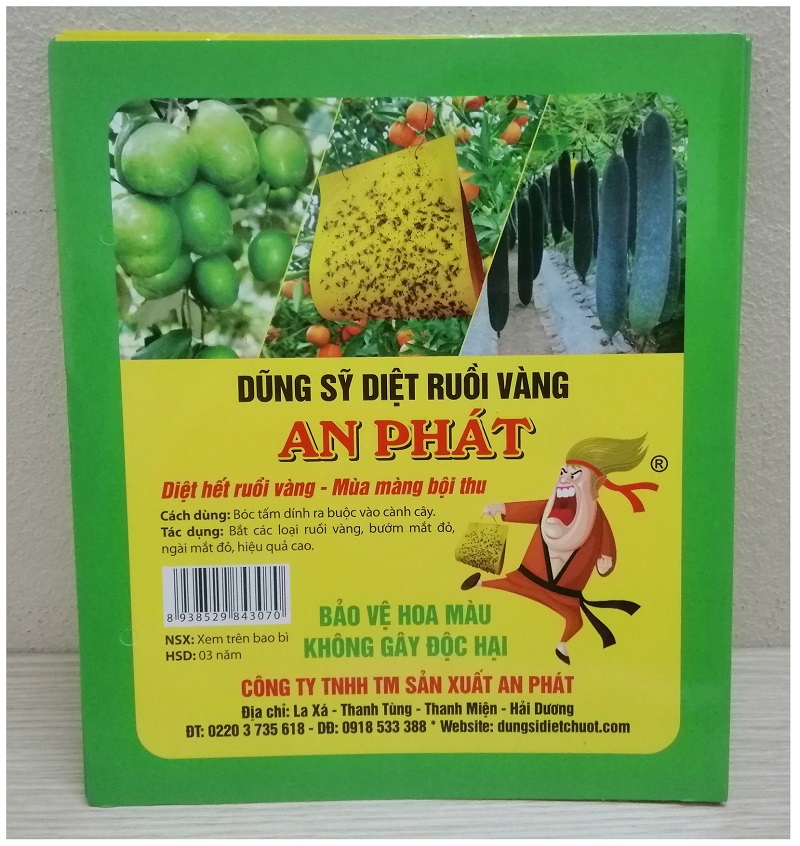 5 Miếng Dính Diệt Ruồi Vàng An Phát, Diệt Các Loại Côn Trùng Bảo Vệ Hoa Màu 22x40cm