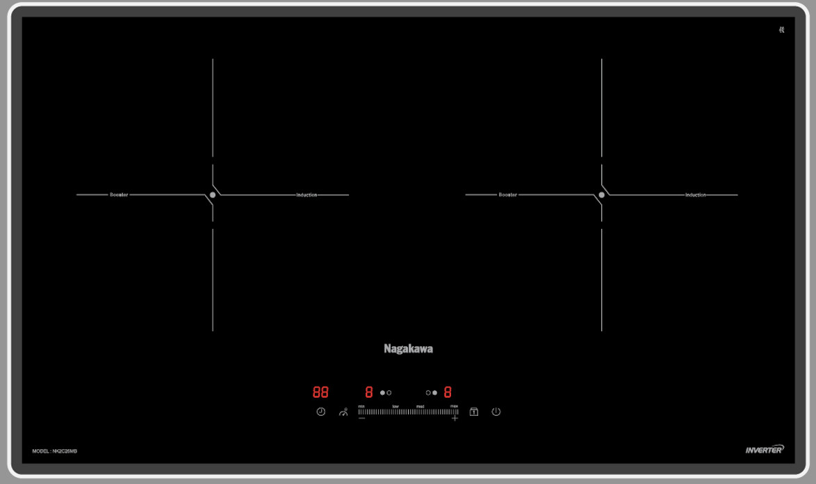 BẾP ĐÔI ĐIỆN TỪ NAGAKAWA ULTRASLIM NK2C26MB- Hàng chính hãng