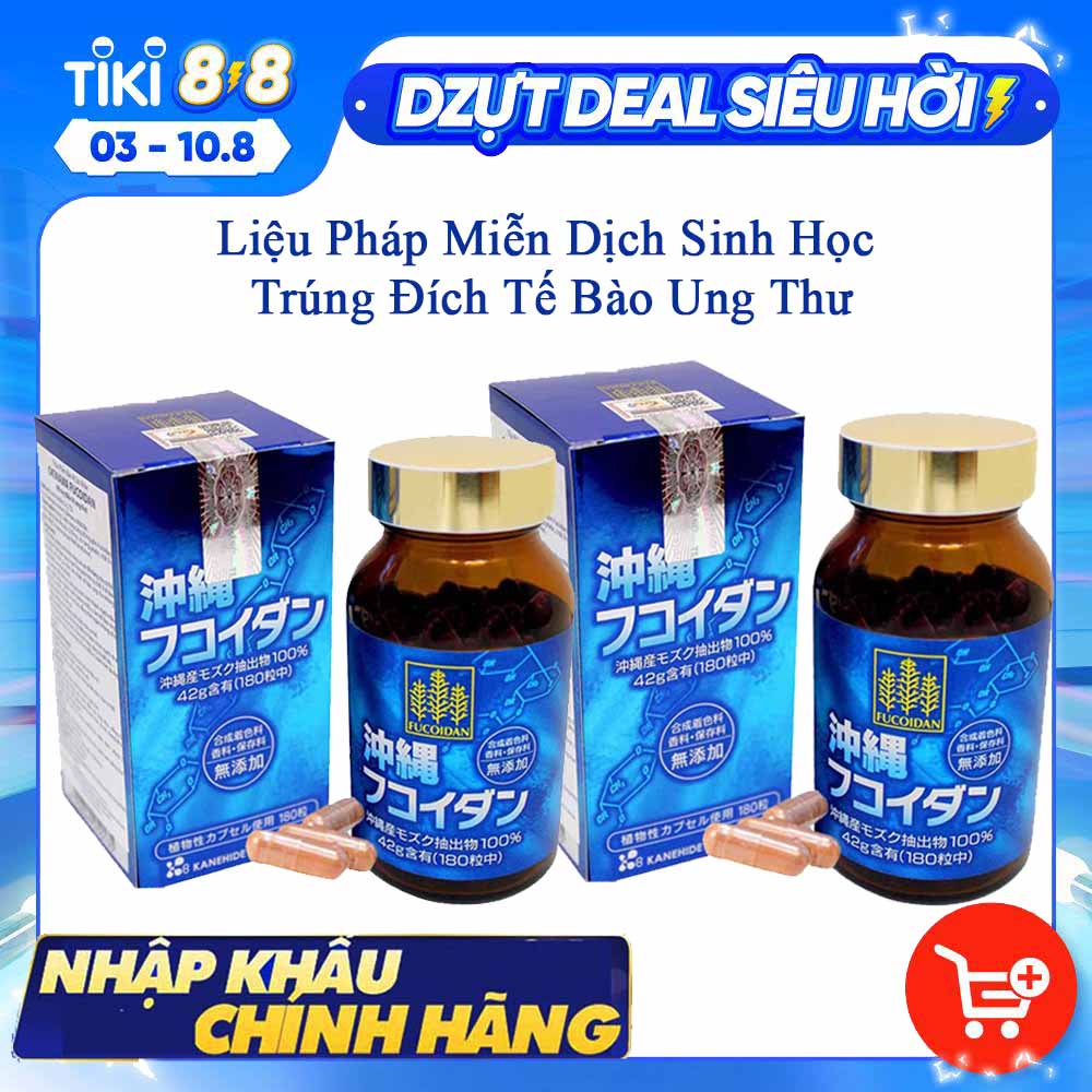 Combo 2 Hộp Okinawa Fucoidan Kanehide Bio Của Nhật Bản (180 Viên x2) Phòng Và Hỗ Trợ Ức Chế Tăng Trưởng Tế Bào Ung Thư, Nâng Cao Đề Kháng, Hệ Miễn Dịch Cho Cơ Thể.