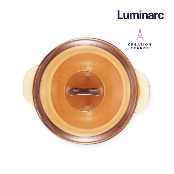 Bộ 2 Nồi Thủy Tinh Luminarc Vitro Amberline Granite 1,5L/2L (Bảo Hành 10 Năm) -LUGR152