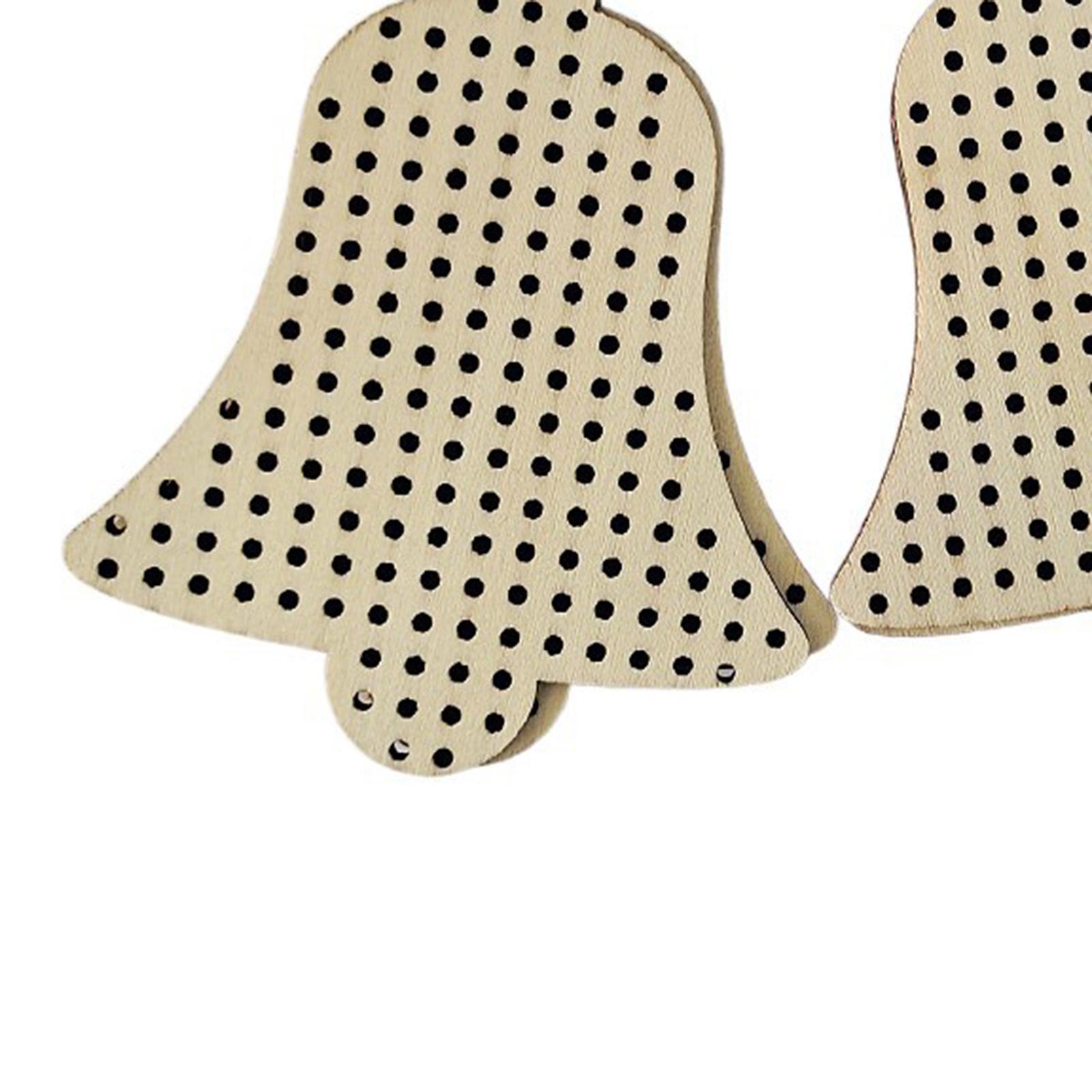 12Pcs Cross Stitch Pendant Blank Wood Shapes for Handmade Embroidery Style 1