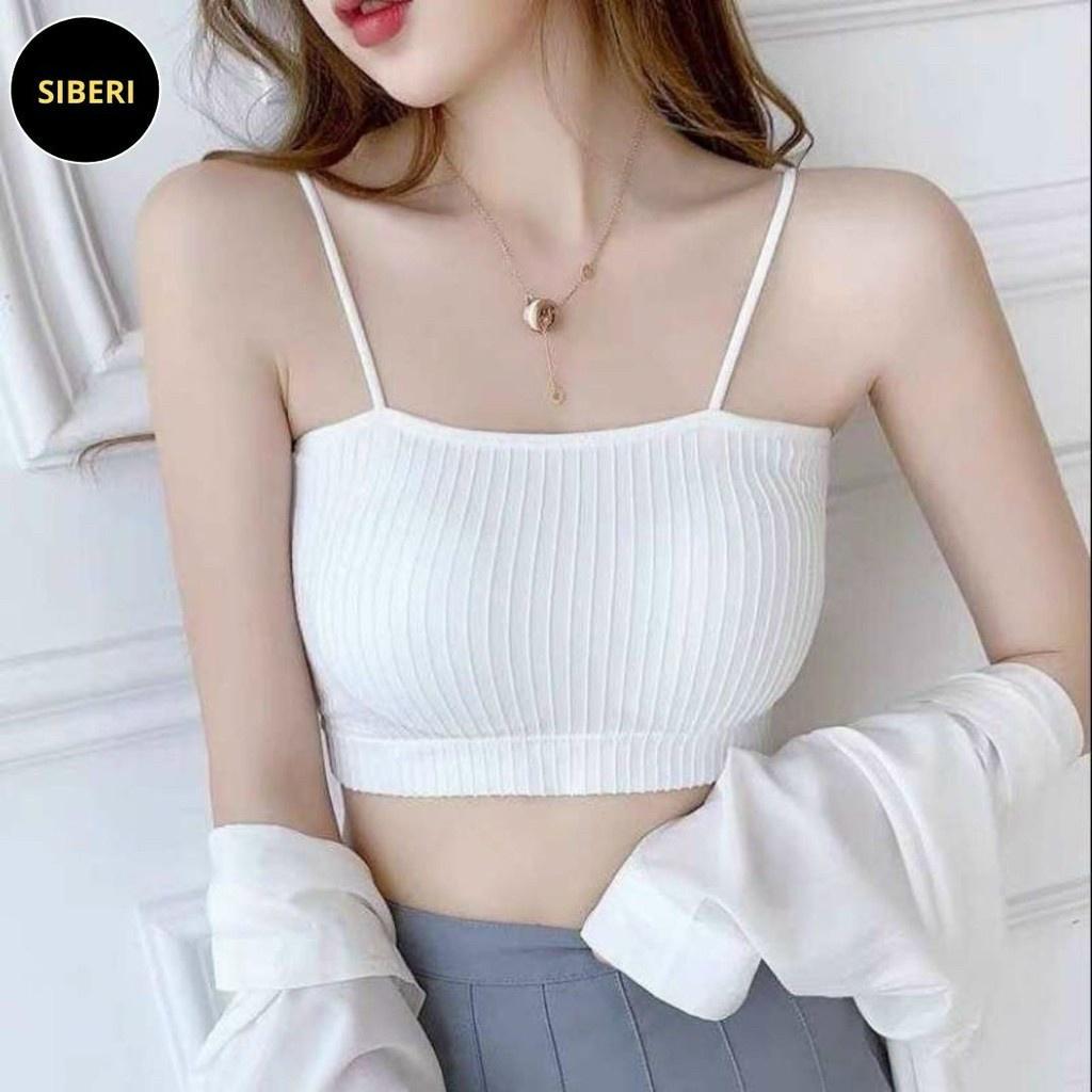Áo 2 Dây Nữ Mút Ngực Sợi Bún Chất Thun Gân Cao Cấp 4 Màu