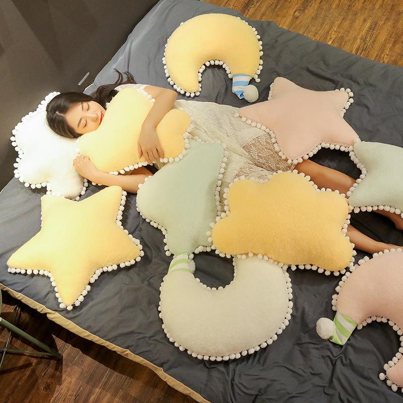 Thú Nhồi Bông Mây Trăng Sao Thái Sang Trọng Gối Đệm Mềm Mại Trẻ Em Áo Gối Sofa Trang Trí Nhà Quà Tặng Sinh Nhật
