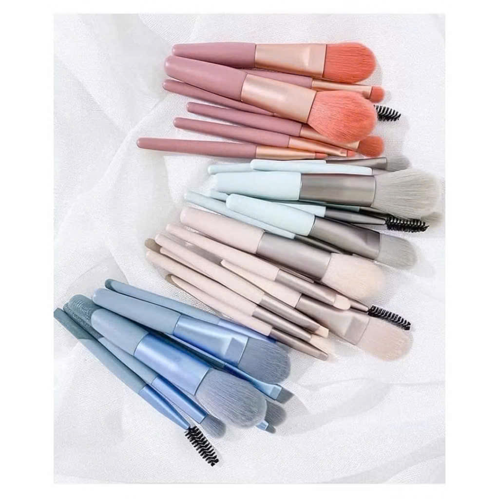 Bộ Cọ Trang Điểm 8 Cây Tặng Kèm Túi Zip Vintage Cao Cấp - HÀNG CHÍNH HÃNG MINIIN