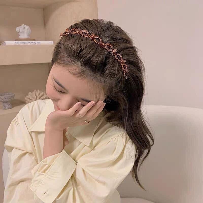 Băng Đô Cài Tóc, bờm tóc có kẹp Đính hoa Hàn Quốc Xinh Xắn Cho Nữ
