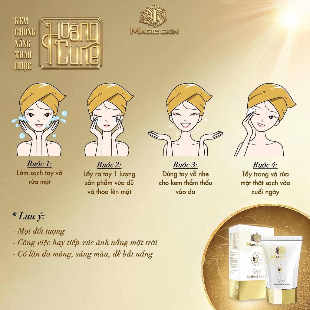 Kem Chống Nắng Royal Sunblock Cream Magic Skin - Bảo Vệ Da Của Bạn Tuyệt Đối Suốt 12H