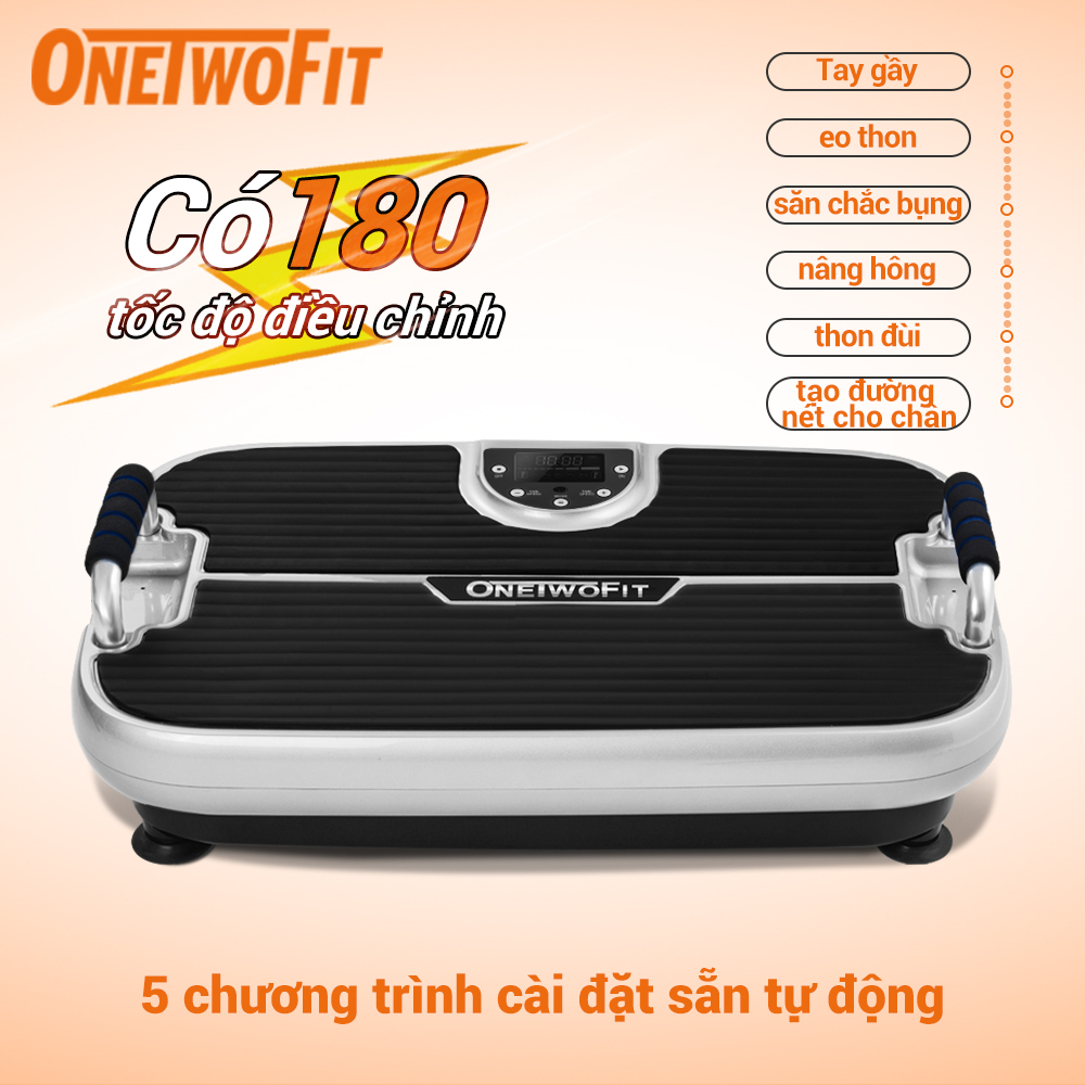 OneTwoFit Máy tập thể thao rung，máy đốt mỡ bụng, Máy rung toàn thân, Máy giảm vòng eo, Máy giảm cân nghe nhạc Bluetooth OT295 Máy tập thể dục rung