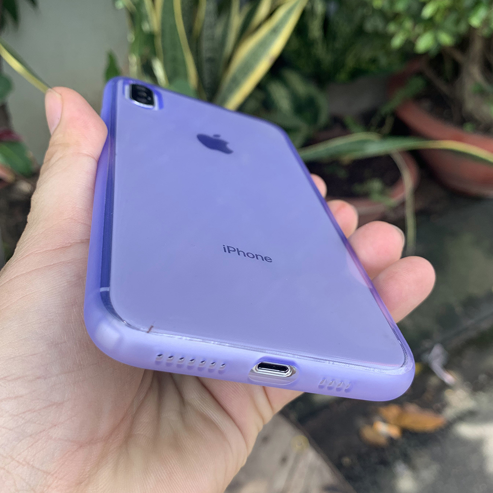 Ốp lưng dẻo cao cấp dành cho iPhone XS MAX - Màu tím mờ