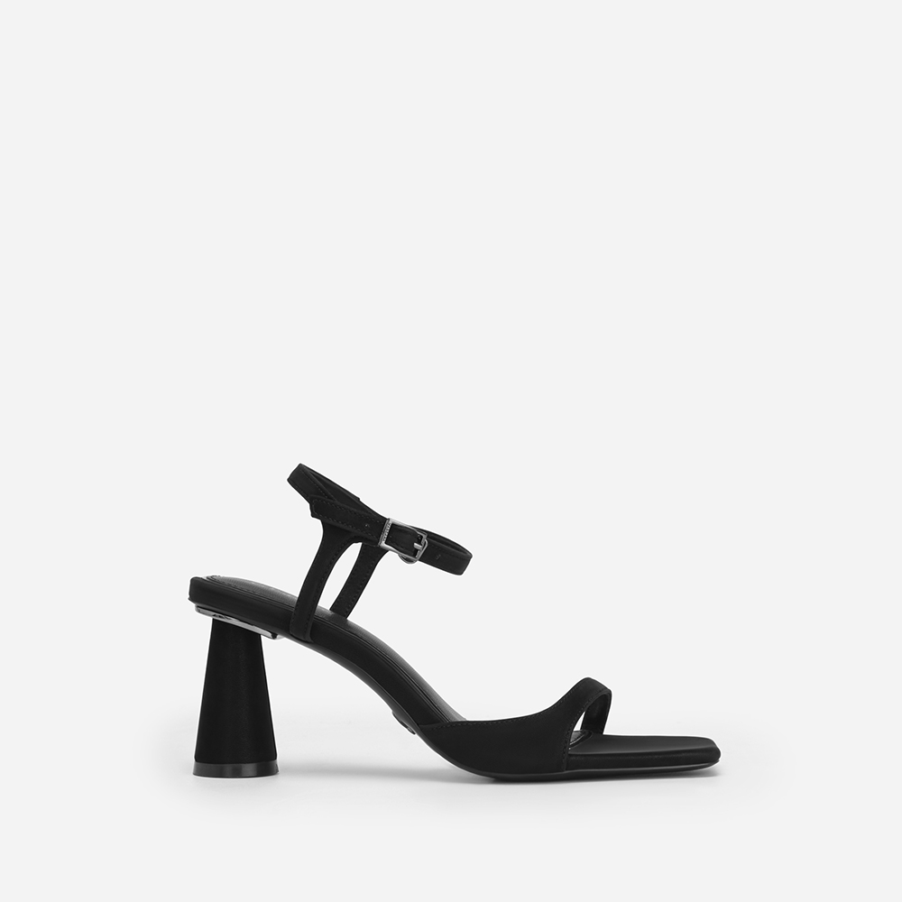 Vascara Giày Sandal Nhung Ankle Strap Gót Trụ - SDN 0736